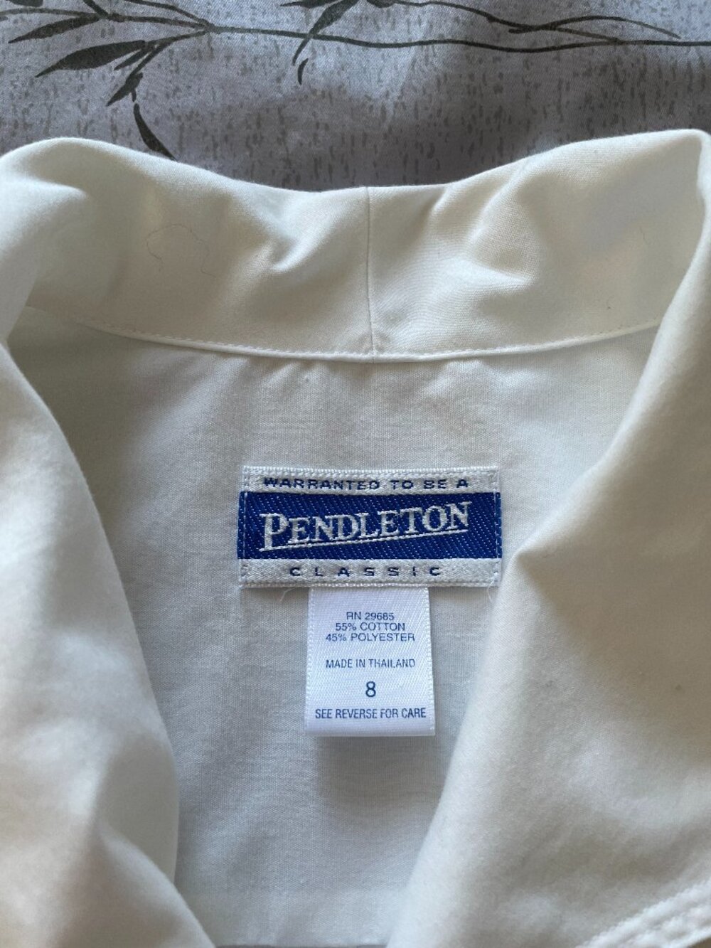 Pendleton Long Sleeve White Blouse – Size 8